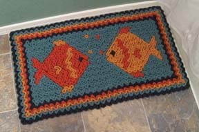 Wiggly Crochet Fish Rug