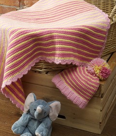 Tunisian crochet baby blanket