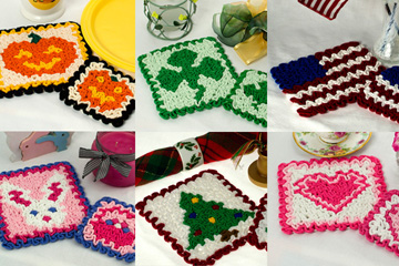 Six Wiggly Hot Pads & Coasters