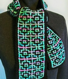 mosaic knit scarf