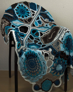 57 Shades of Teal Afghan by Kayt Ross