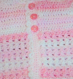 Crochet Baby Sweater close up