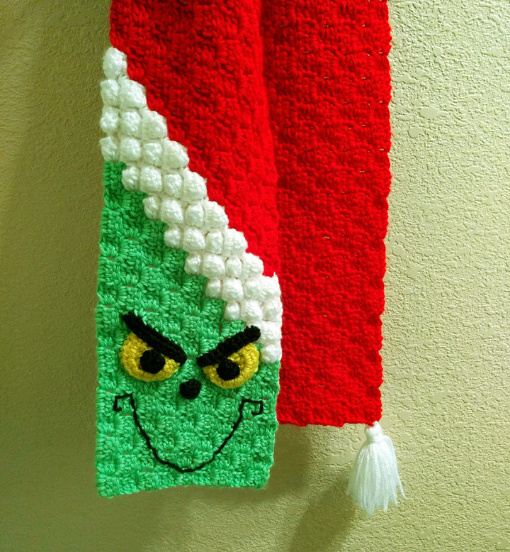 Free Knitting Pattern For Grinch Scarf