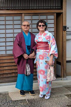 Jim and Susan in kimonos