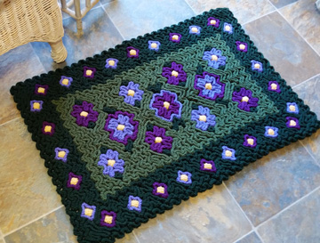 wiggly crochet rug