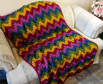 Reversible Popcorn Ripple Afghan