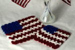 Wiggly July 4th Flag Hot Pad & Coaster