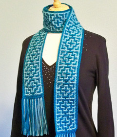 mosaic crochet scarf