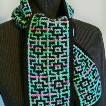 knit mosaic scarf