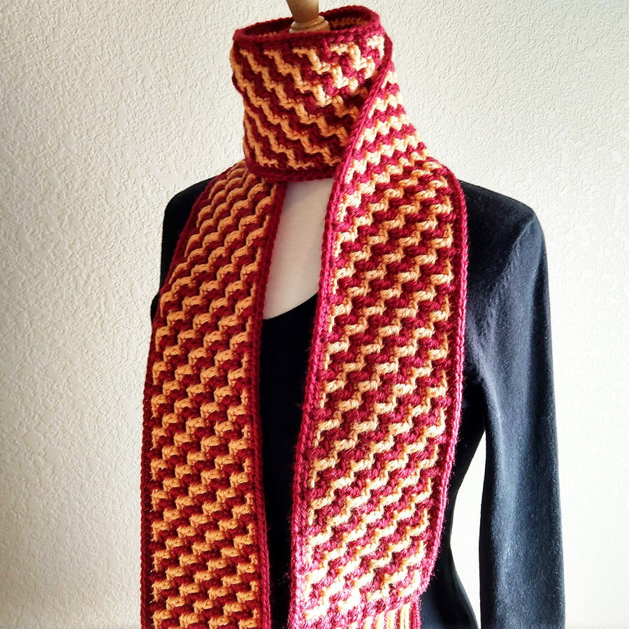 mosaic crochet scarf