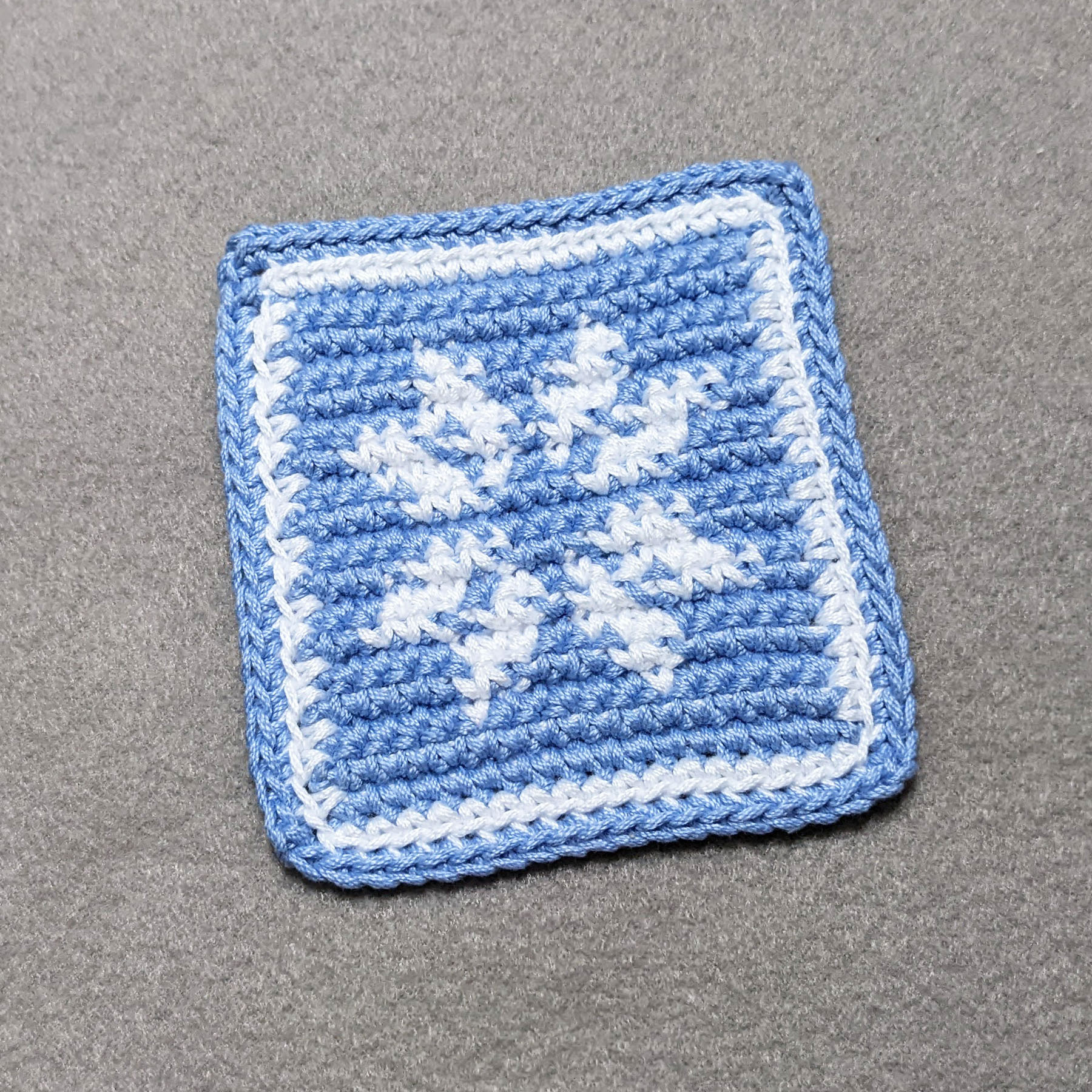 Tapestry Crochet Snowflake Coaster in turned rows The Crochet